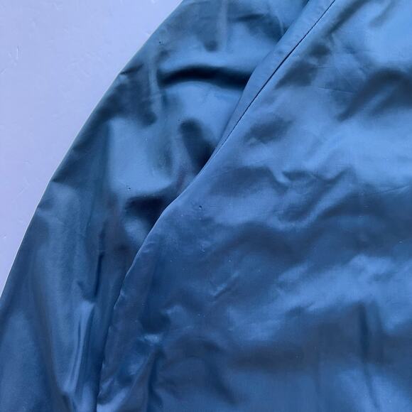 Vintage 80s NCAA Snap Nylon Bomber Jacket Navy Blue Varsity Athletic Coaches S - Picture 7 of 11